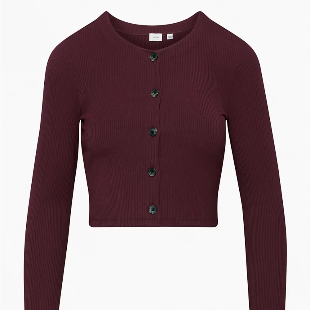 Aritzia Wilfred Neptune Longsleeve Top in Spiced Burgundy, Large